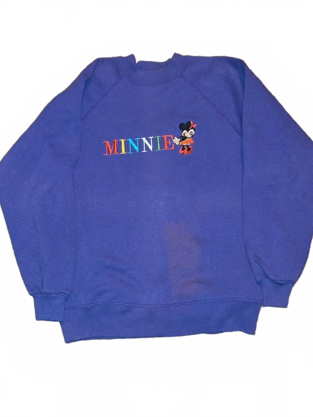 Vintage Minnie Mouse Embroidered Sweatshirt Women’s Medium Purple 1990s USA Made
